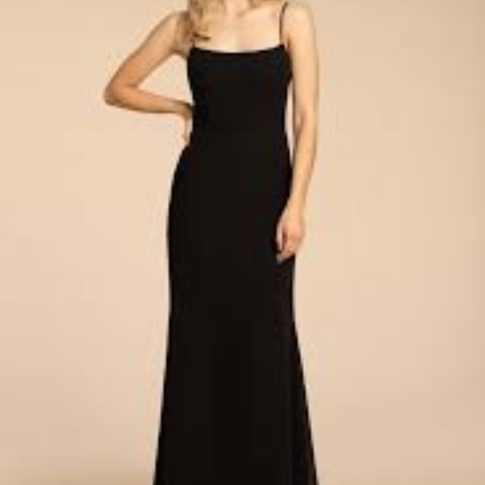 Hayley Paige Black Size 10 Chiffon/Lace Evening Gown - Great Condition